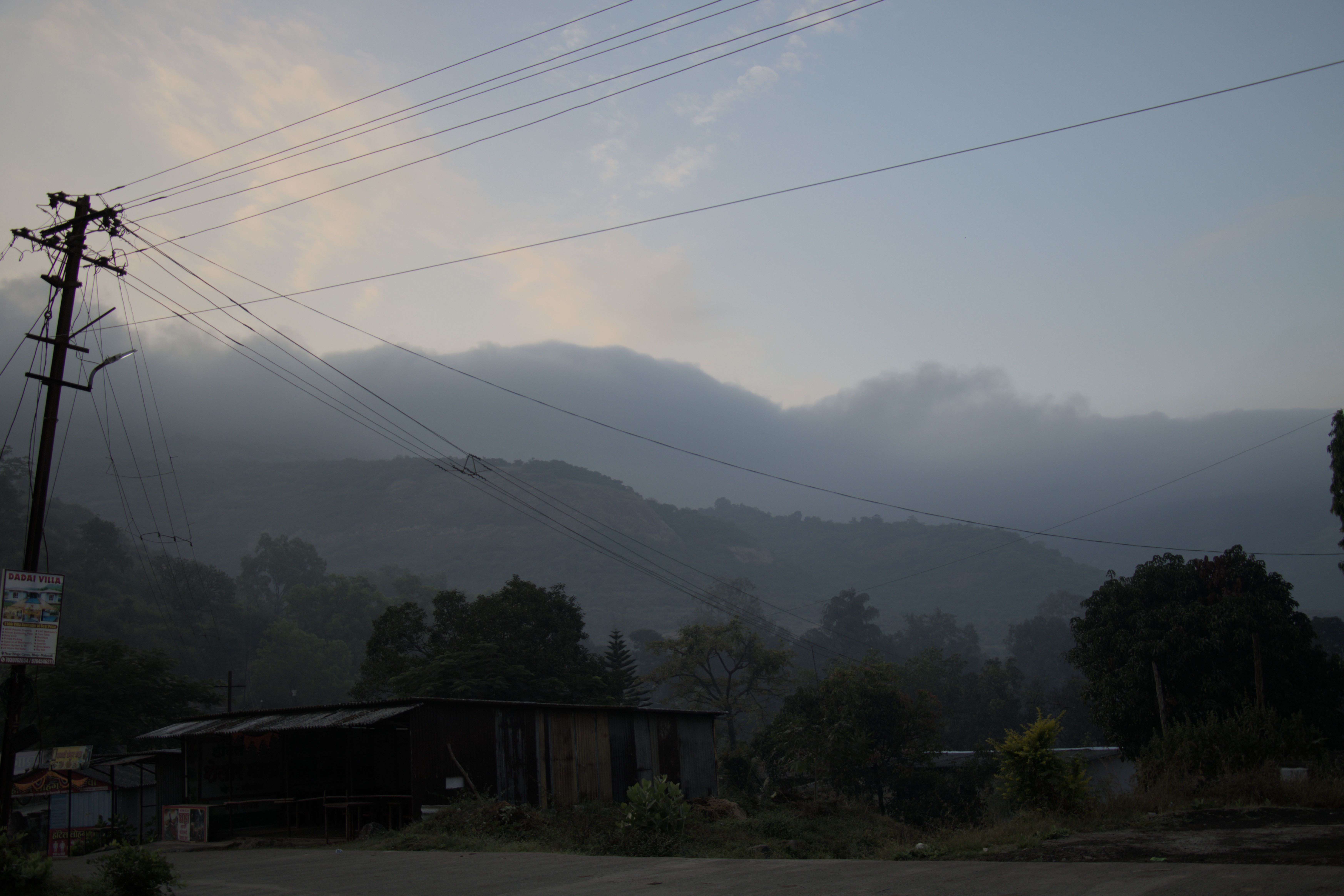 Foggy mountains near Pune India.