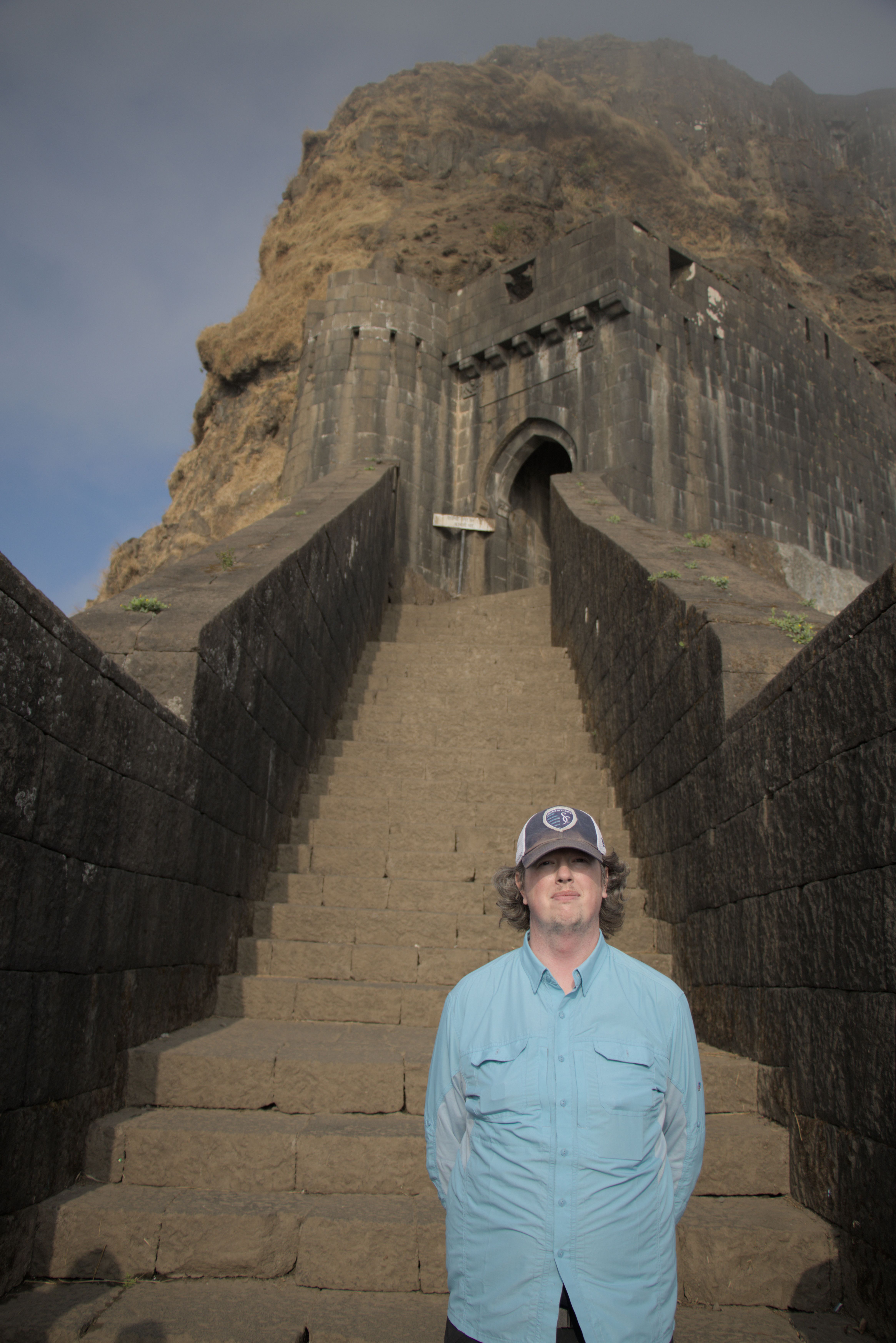 Me standing near one of the four gates into Lohagad Fort.