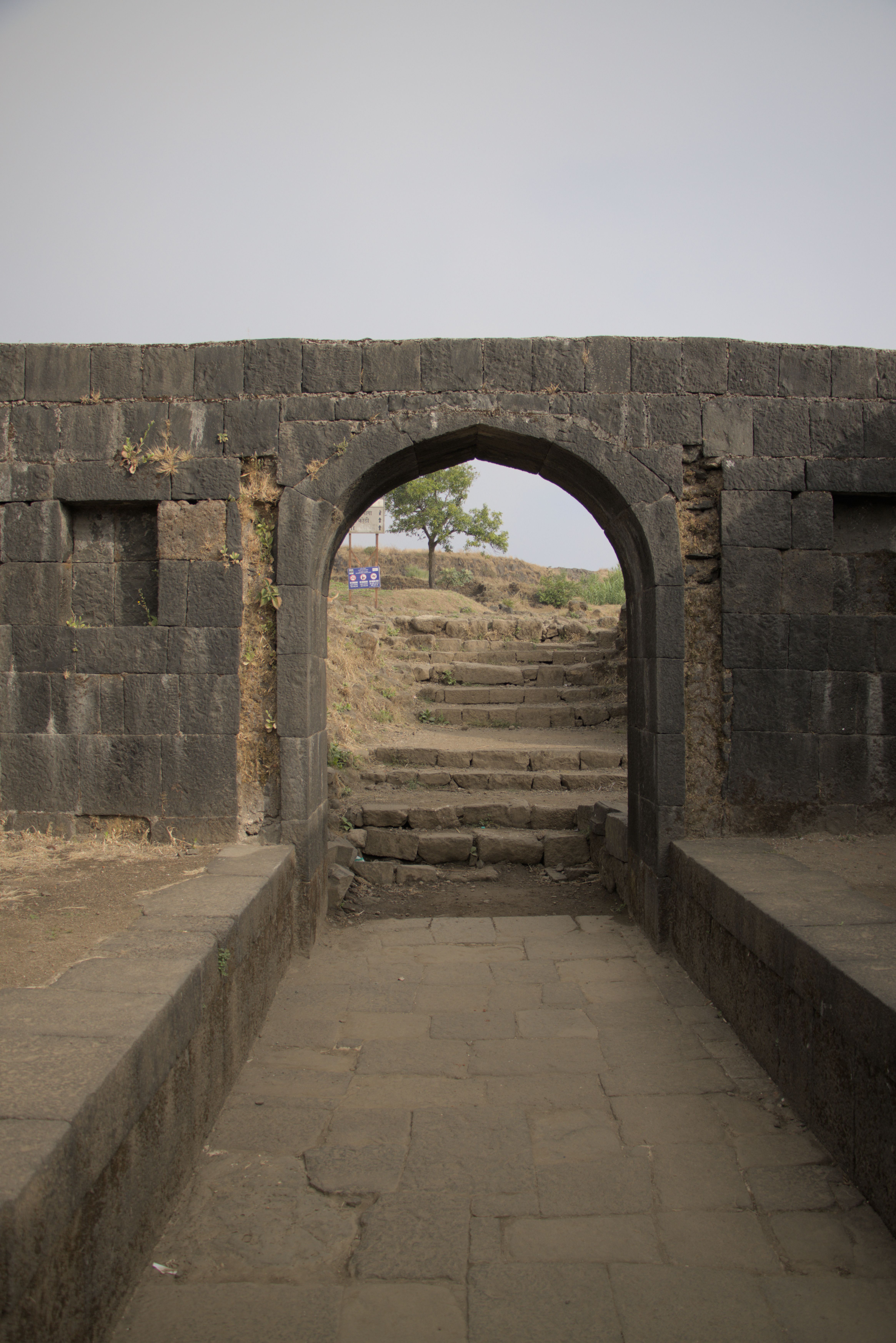 Looking through entryway onto the top platue of the fort.